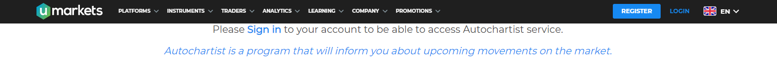 Umarkets Review autochartist requires signing Umarkets Review autochartist requires signing